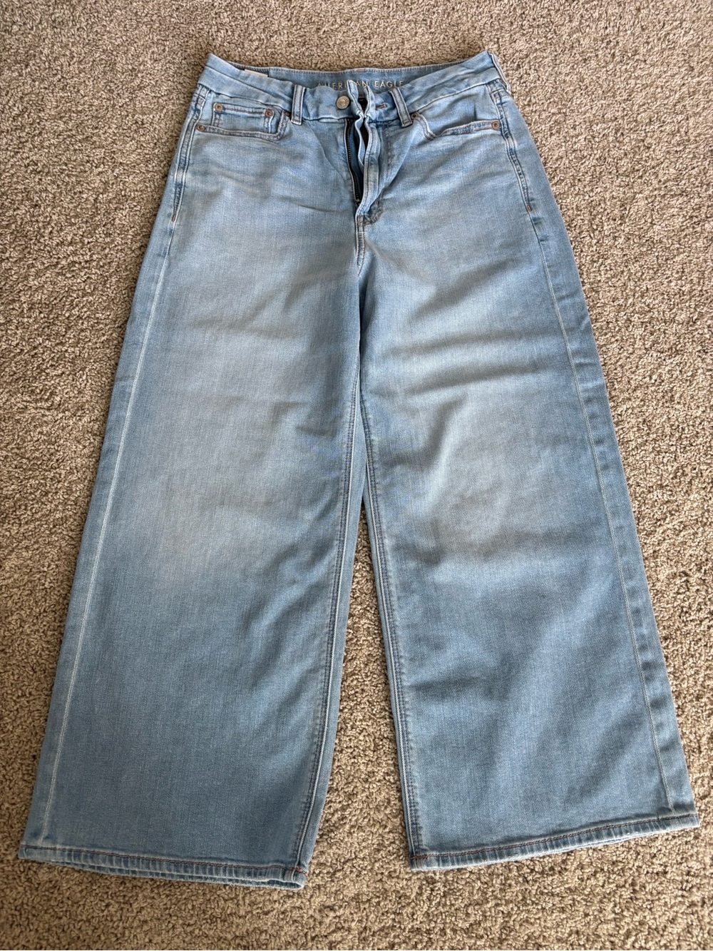 American Eagle Outfitters Light Wash Wide Leg Jeans